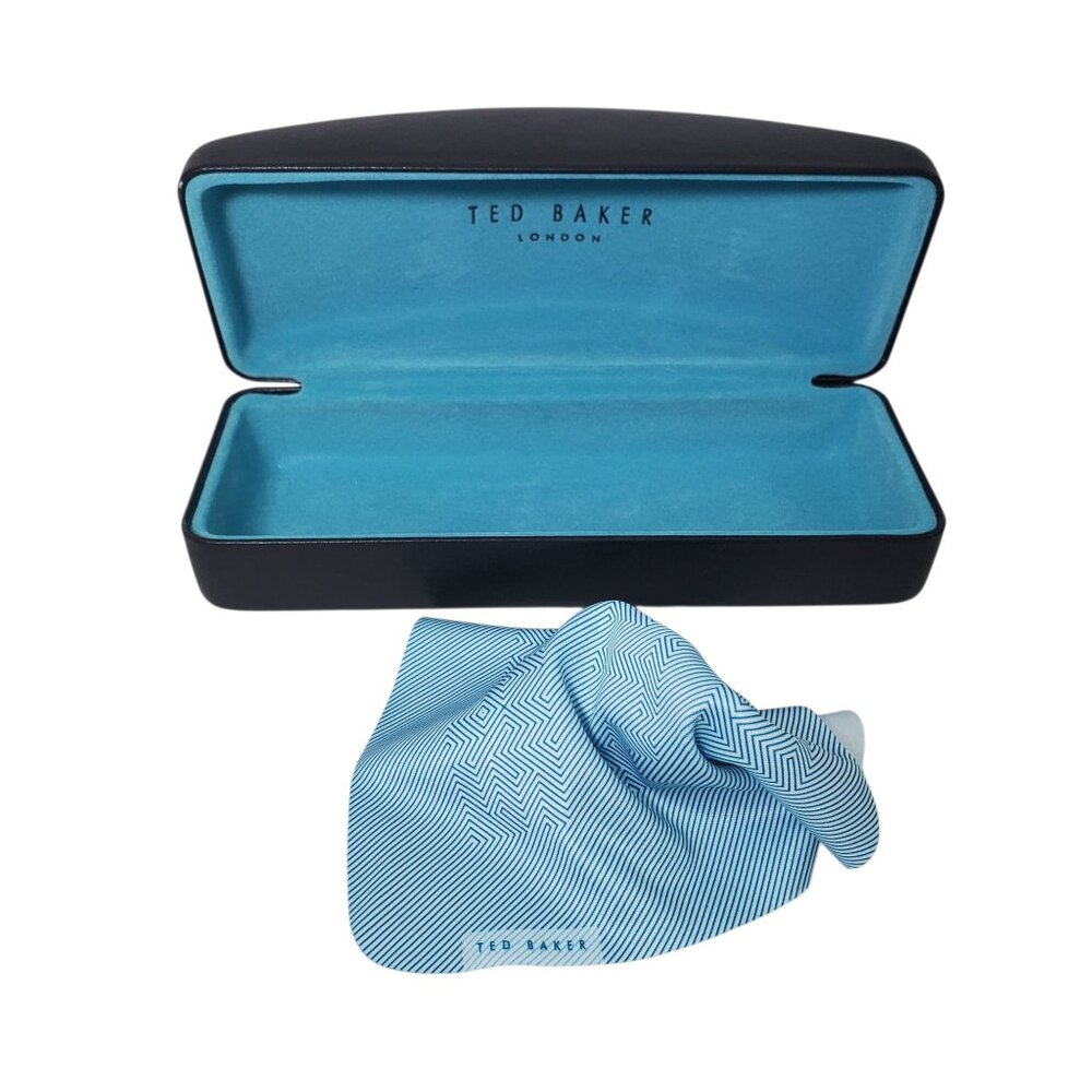 Ted Baker London Black Glasses Case Blue Interior No Dirty Lens Cleaning Cloth